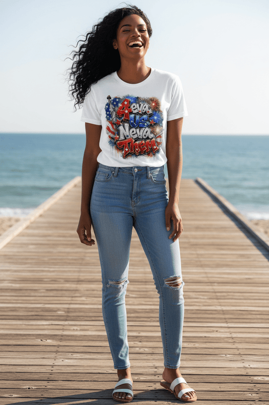 4eva Us Neva Them Graffiti Patriotic Graphic Tee - TaggEt Dezignz