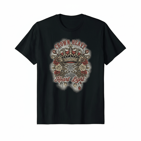 Crown Heavy Heart Light T-Shirt - Solo Queen Valentine's Design - TaggEt Dezignz