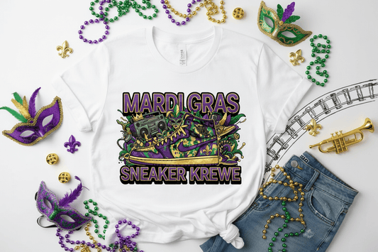 Urban Mardi Gras x Sneaker Culture DTF Transfer Sheet - Purple Green Gold - TaggEt Dezignz