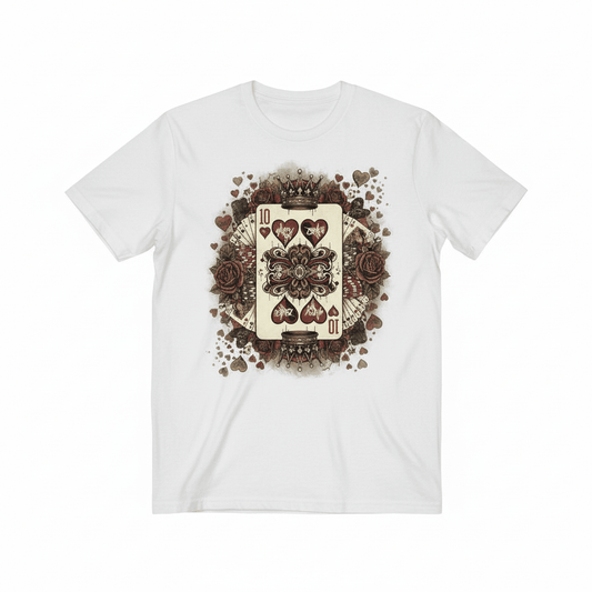 10 Hearts Collection T-Shirt - Vintage Playing Card Valentine's Design - TaggEt Dezignz