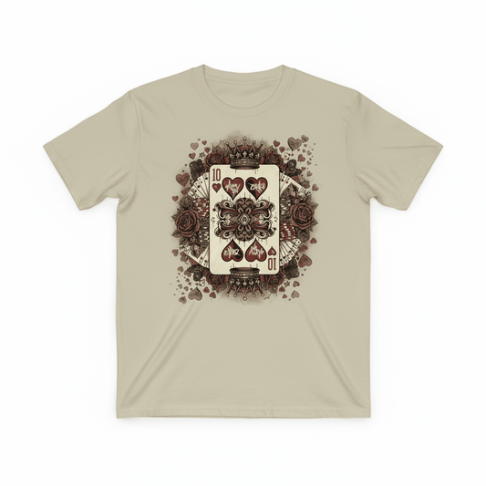 10 Hearts Collection T-Shirt - Vintage Playing Card Valentine's Design - TaggEt Dezignz