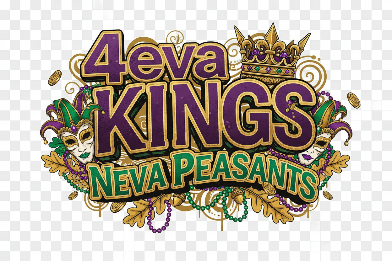 4eva Kings Neva Peasants Mardi Gras DTF