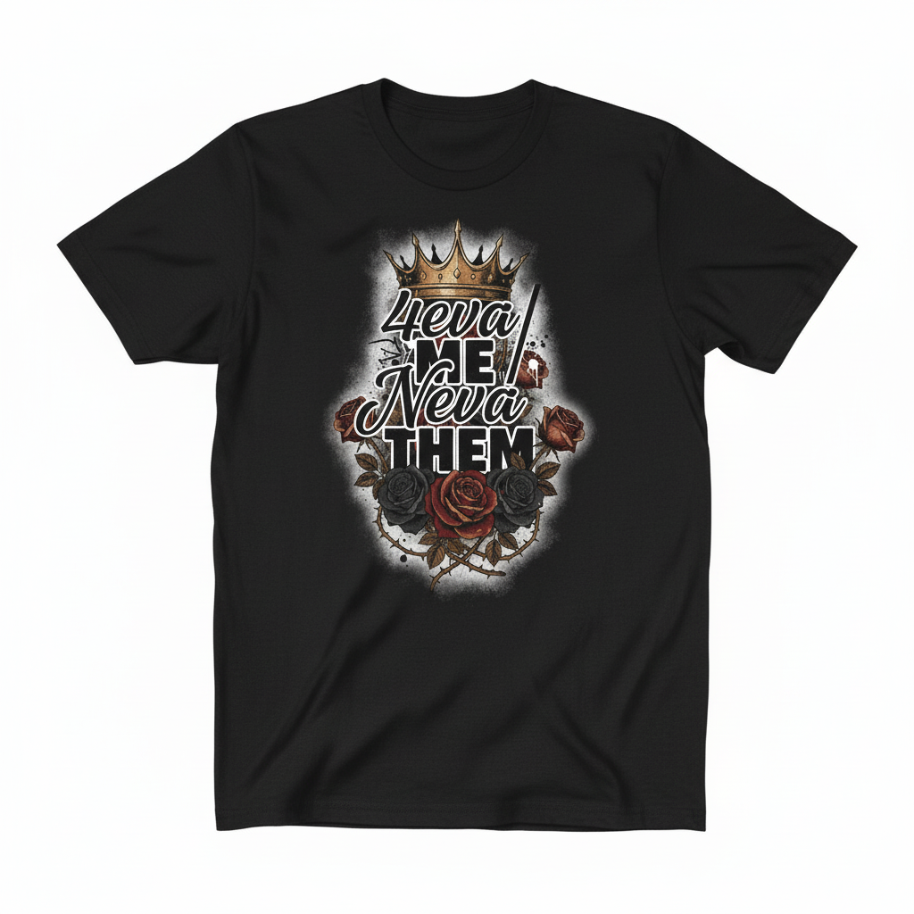 4eva Me Neva Them Black T-Shirt