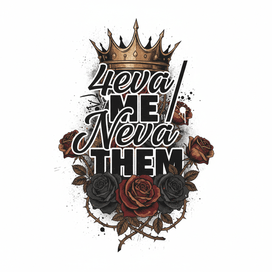 4eva Me Neva Them DTF Transfer Sheet - Fierce Independence Valentine's Design - TaggEt Dezignz