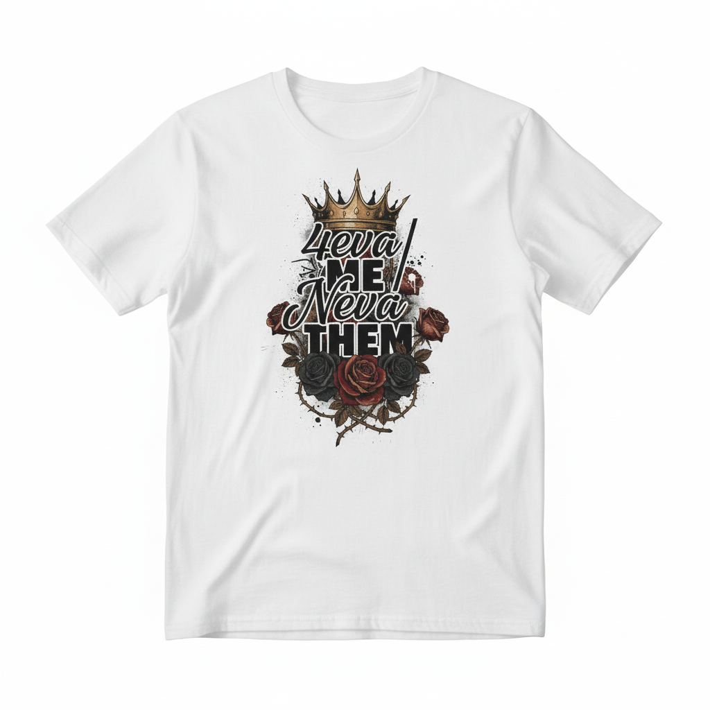 4eva Me Neva Them White T-Shirt
