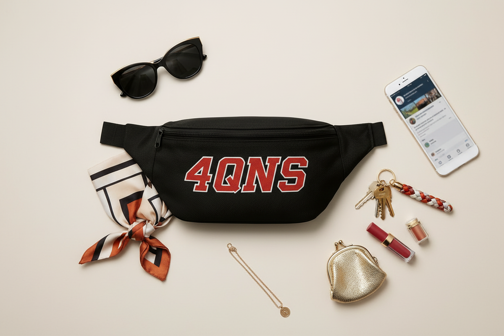 4eva Queens Neva Subjects waist bag flat lay