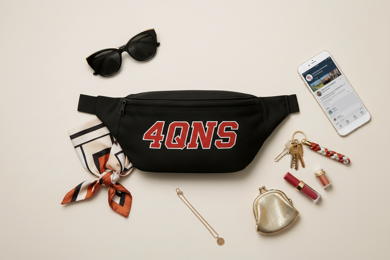 4eva Queens Neva Subjects waist bag flat lay