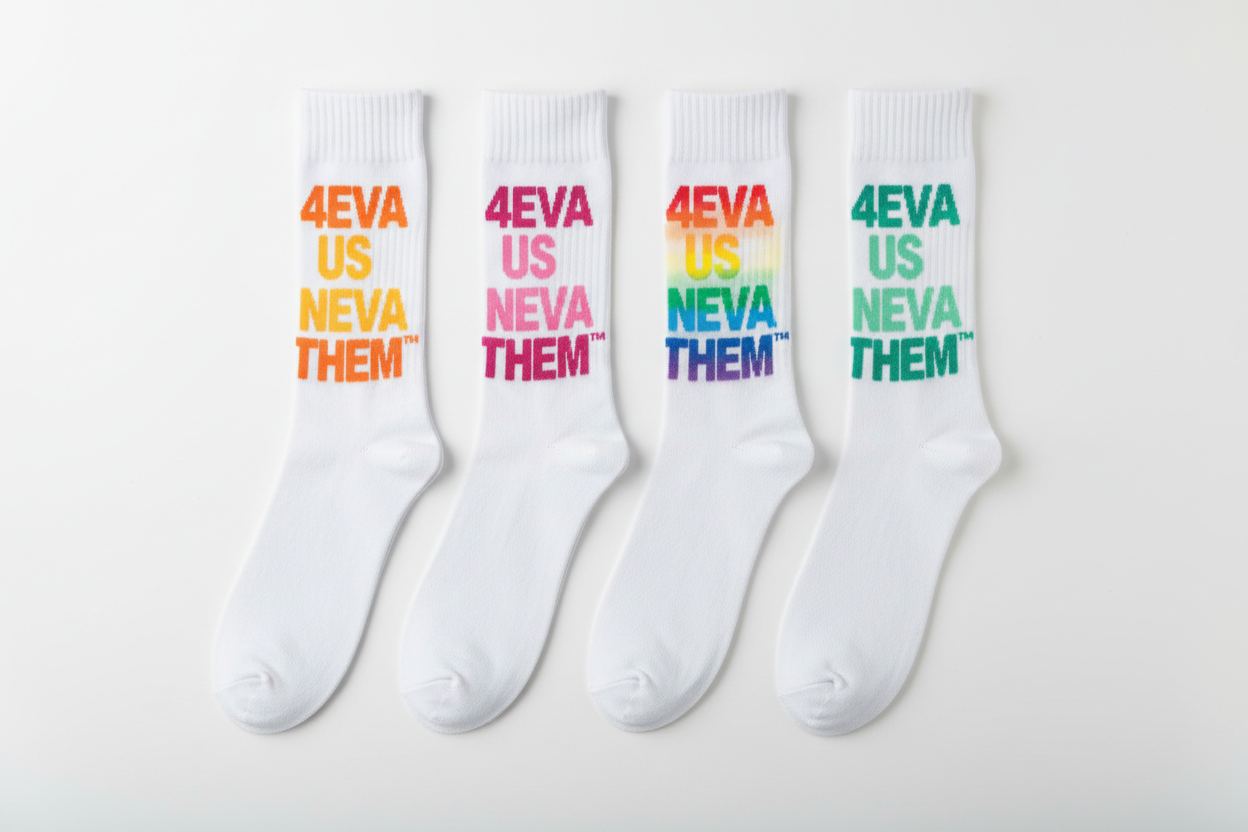 4eva Us Neva Them™ 4pk Airbrush Socks Full Length