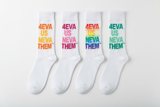 4eva Us Neva Them™ 4pk Airbrush Socks Full Length