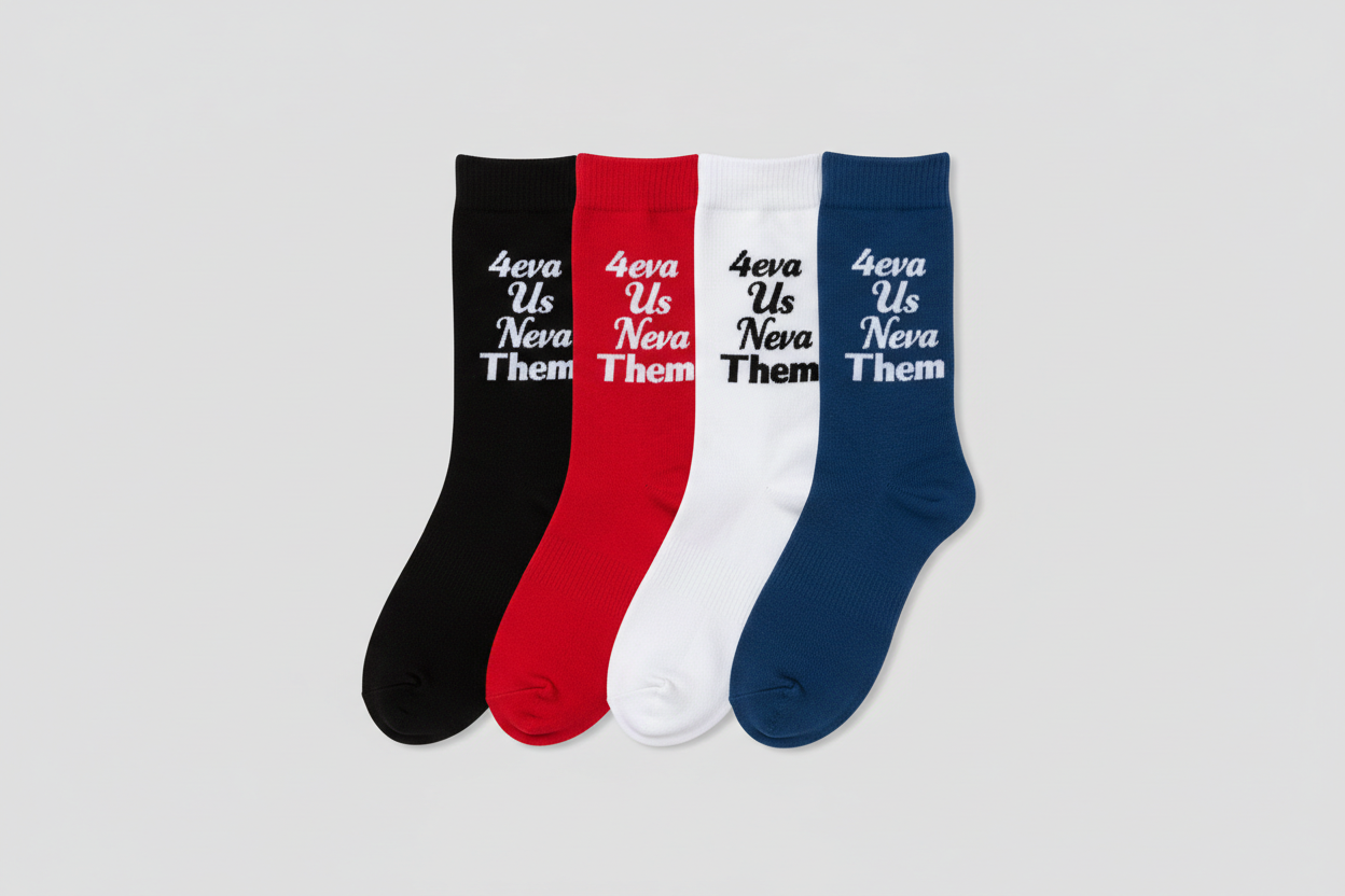 4eva Us Neva Them Cozy Sock Set - smooth top