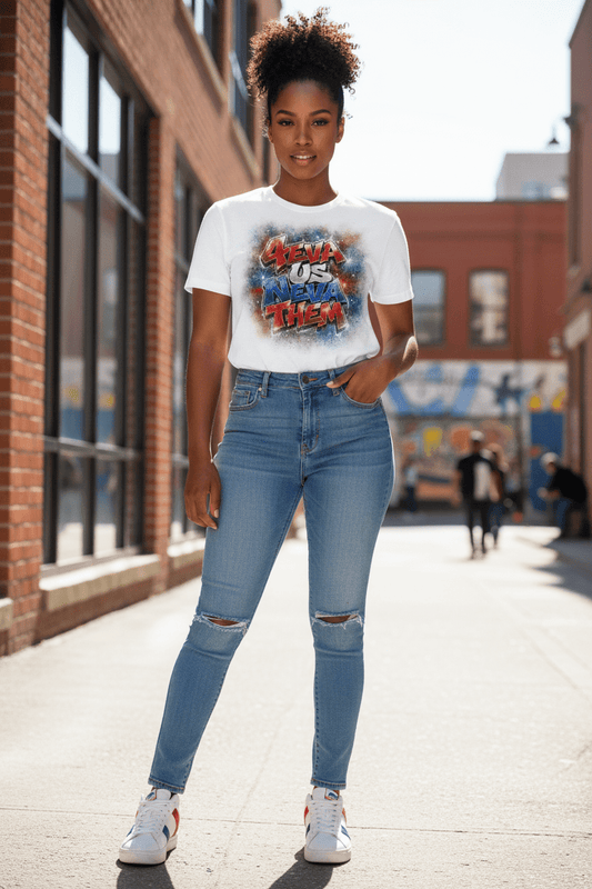 4eva Us Neva Them Graffiti Patriotic Graphic Tee 2 Color Switch - TaggEt Dezignz