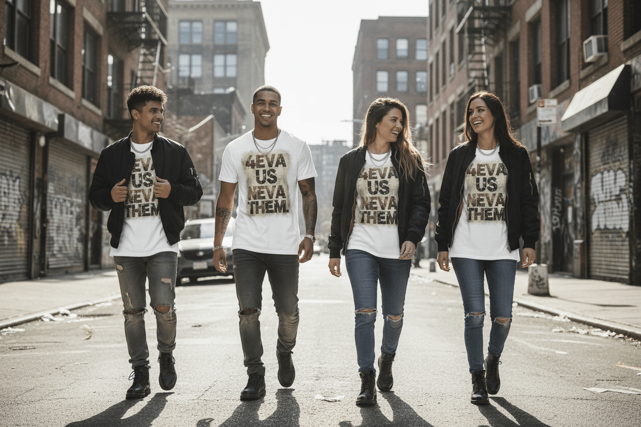 4eva Us Neva Them Grunge Tee - TaggEt Dezignz