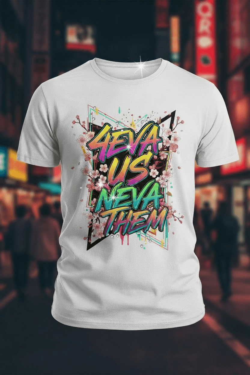 4eva Us Neva Them — Tokyo Balanced Bling DTF Transfer Sheet - TaggEt Dezignz