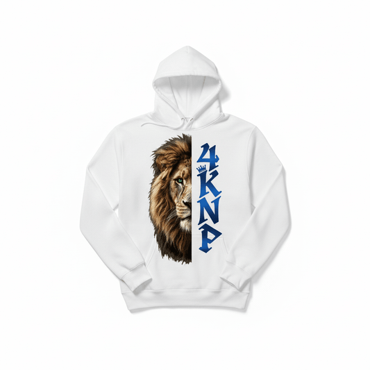 4KNP Half‑Lion Statement Hoodie – Whiteyes online storer i sthere Unisex Streetwear - TaggEt Dezignz
