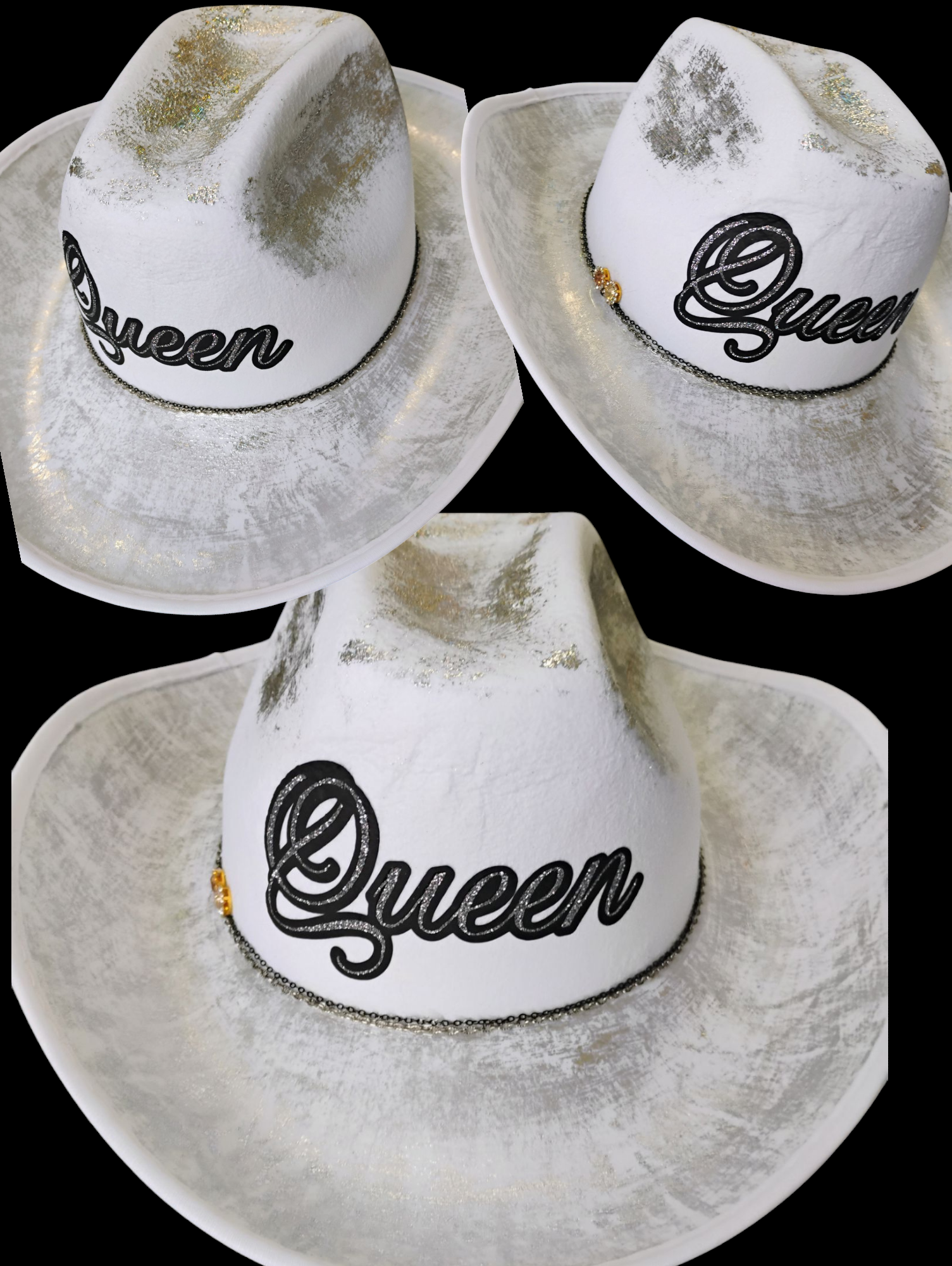 Custom western cowboy hat side view by Tagg'Et Dezignz