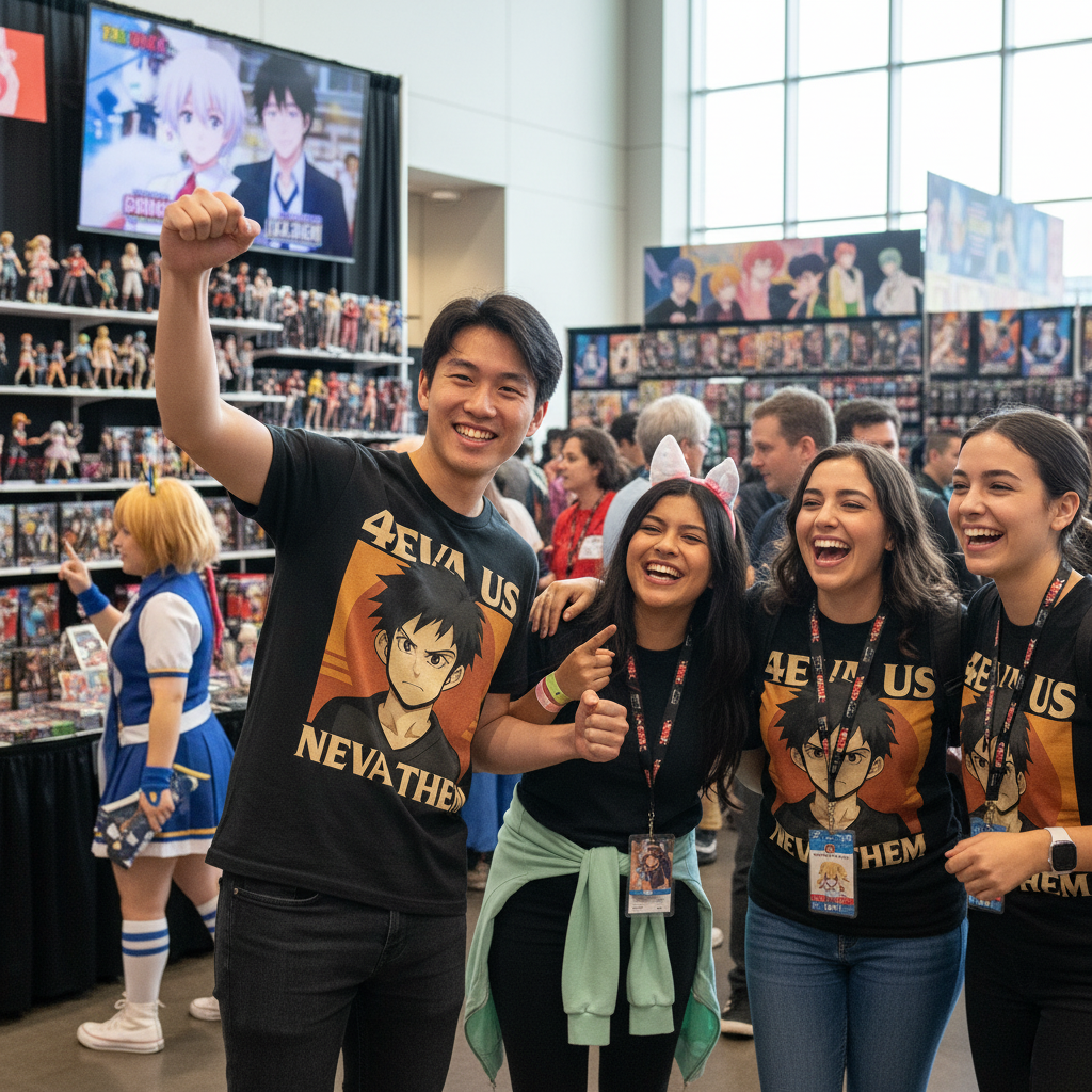 Anime-inspired 4eva Us Neva Them t-shirt lifestyle photo