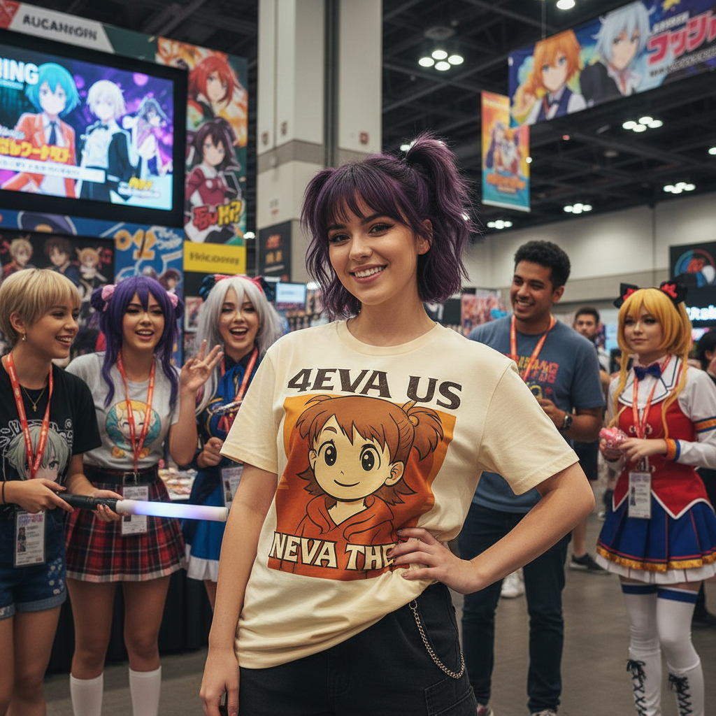 Anime-inspired 4eva Us Neva Them t-shirt lifestyle photo
