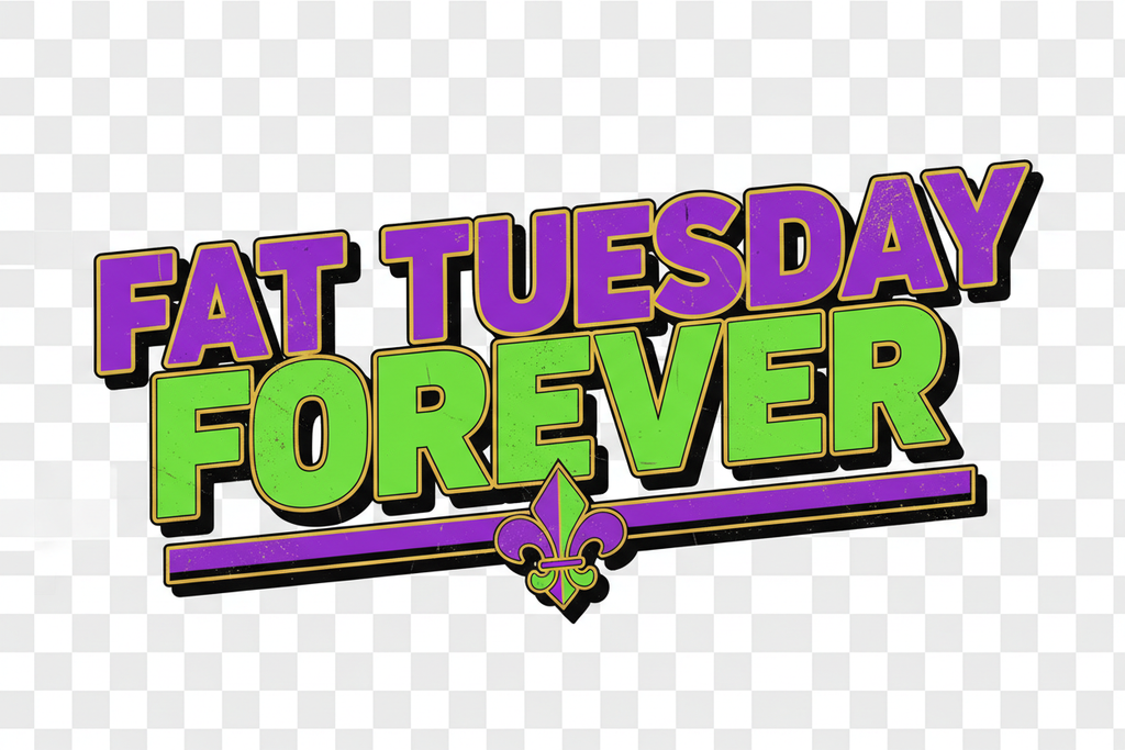 Bold Block Lettering Mardi Gras DTF