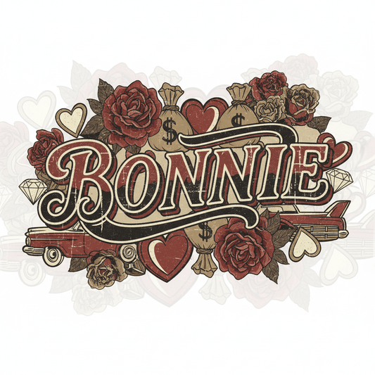 Bonnie DTF Transfer Sheet - Vintage Valentine's Couples Design - TaggEt Dezignz