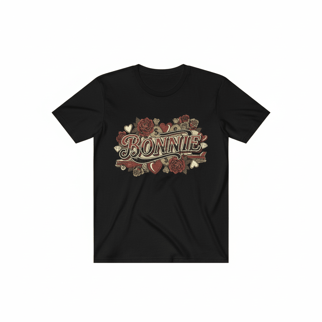 Bonnie T-Shirt - Vintage Valentine's Couples Design - TaggEt Dezignz