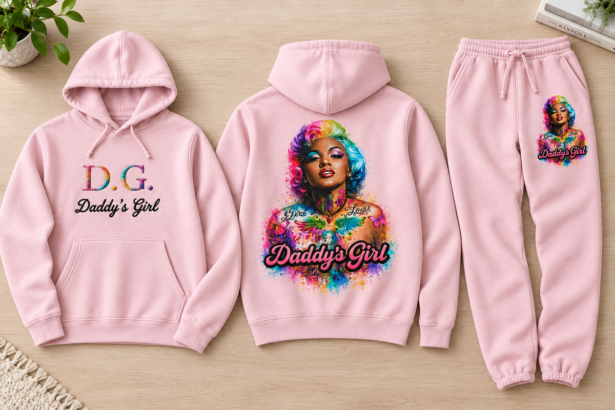 Clean pink Daddy’s Girl set concept