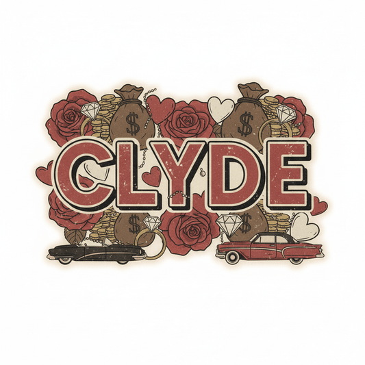Clyde DTF Transfer Sheet - Vintage Valentine's Couples Design - TaggEt Dezignz