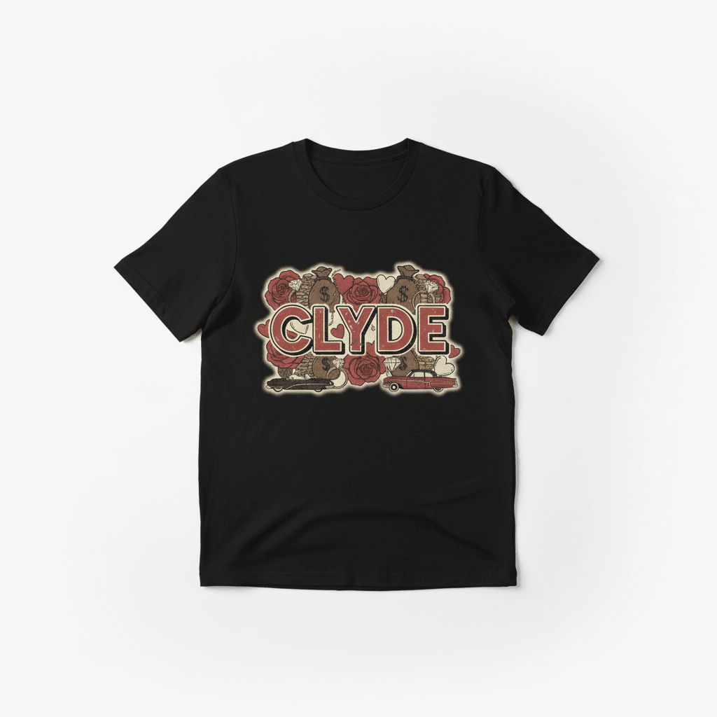 Clyde T-Shirt - Vintage Valentine's Couples Design - TaggEt Dezignz