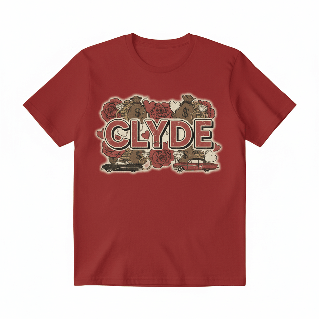 Clyde T-Shirt - Vintage Valentine's Couples Design - TaggEt Dezignz