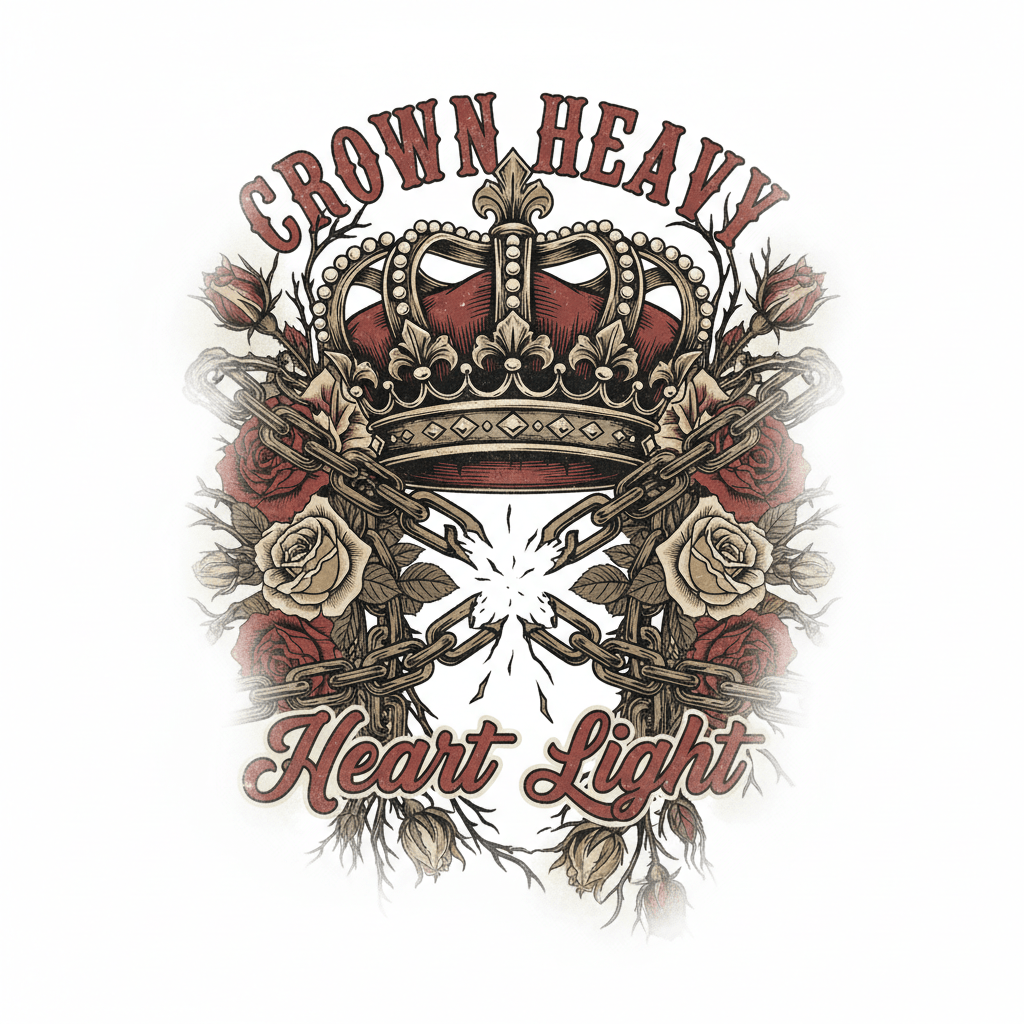 Crown Heavy Heart Light DTF Transfer Sheet - Solo Queen Valentine's Design - TaggEt Dezignz