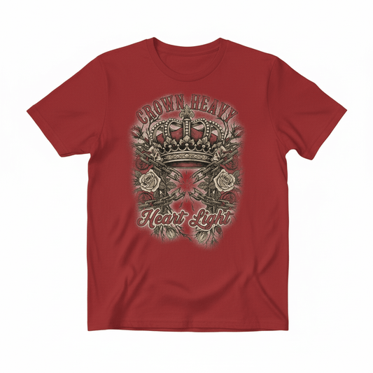 Crown Heavy Heart Light T-Shirt - Solo Queen Valentine's Design - TaggEt Dezignz