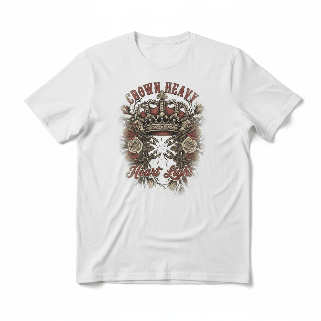 Crown Heavy Heart Light T-Shirt - Solo Queen Valentine's Design - TaggEt Dezignz