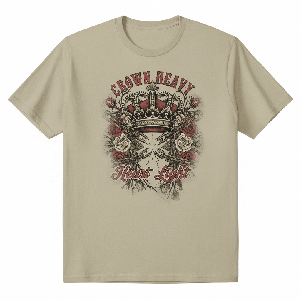 Crown Heavy Heart Light T-Shirt - Solo Queen Valentine's Design - TaggEt Dezignz
