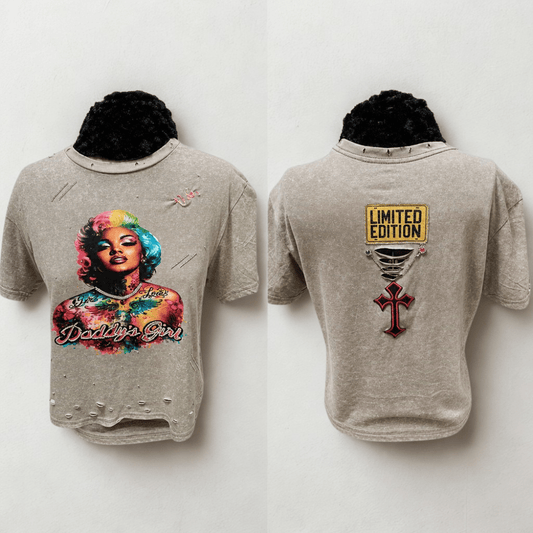 Daddy's Girl Bling Crop Tee - TaggEt Dezignz