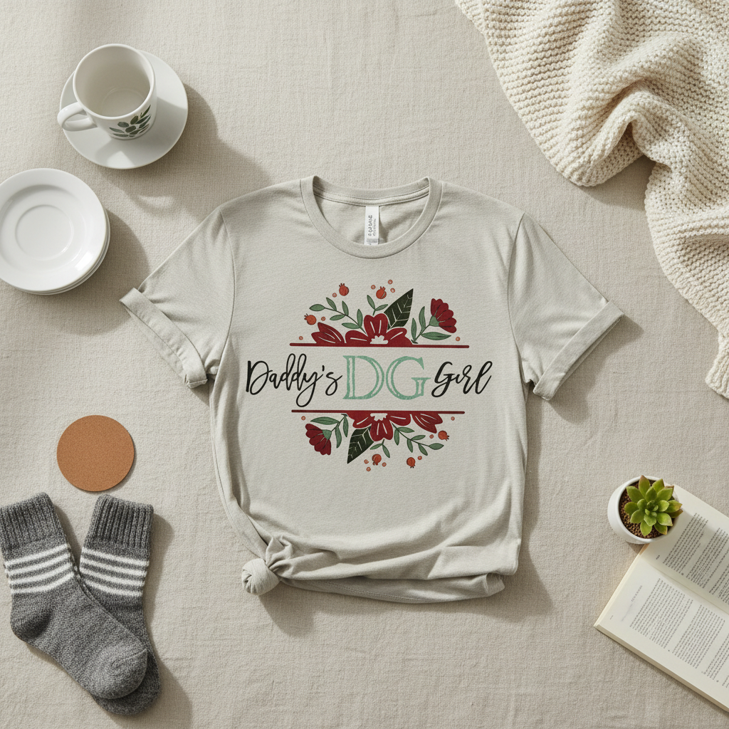DG (Daddy's Girl) logo t-shirt flat lay