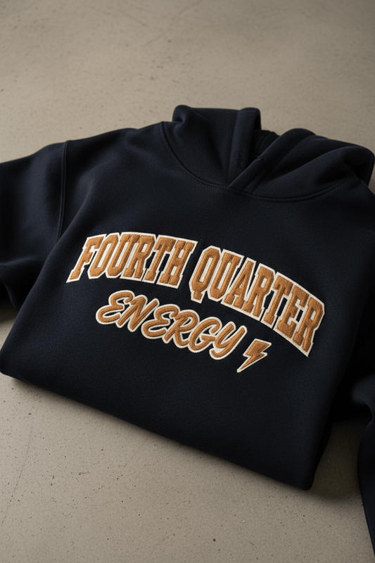 Fourth Quarter Energy Embroidered Hoodie - TaggEt Dezignz