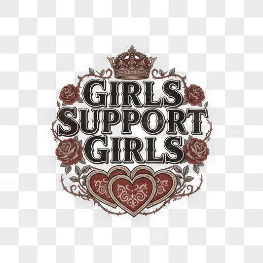 Girls Support Girls DTF Transfer Sheet - Girl Power Valentine's Design - TaggEt Dezignz