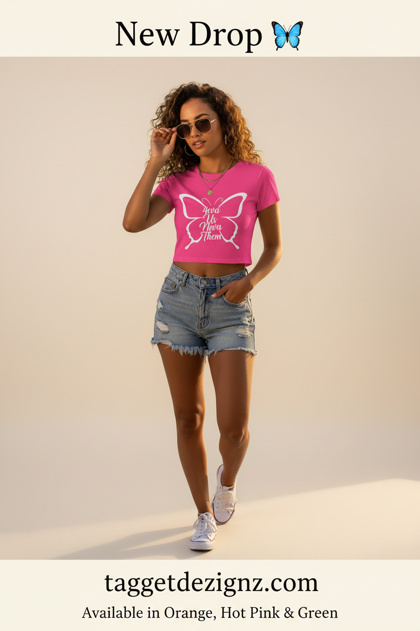 Hollow Butterfly Crop Tee Pinterest Pin