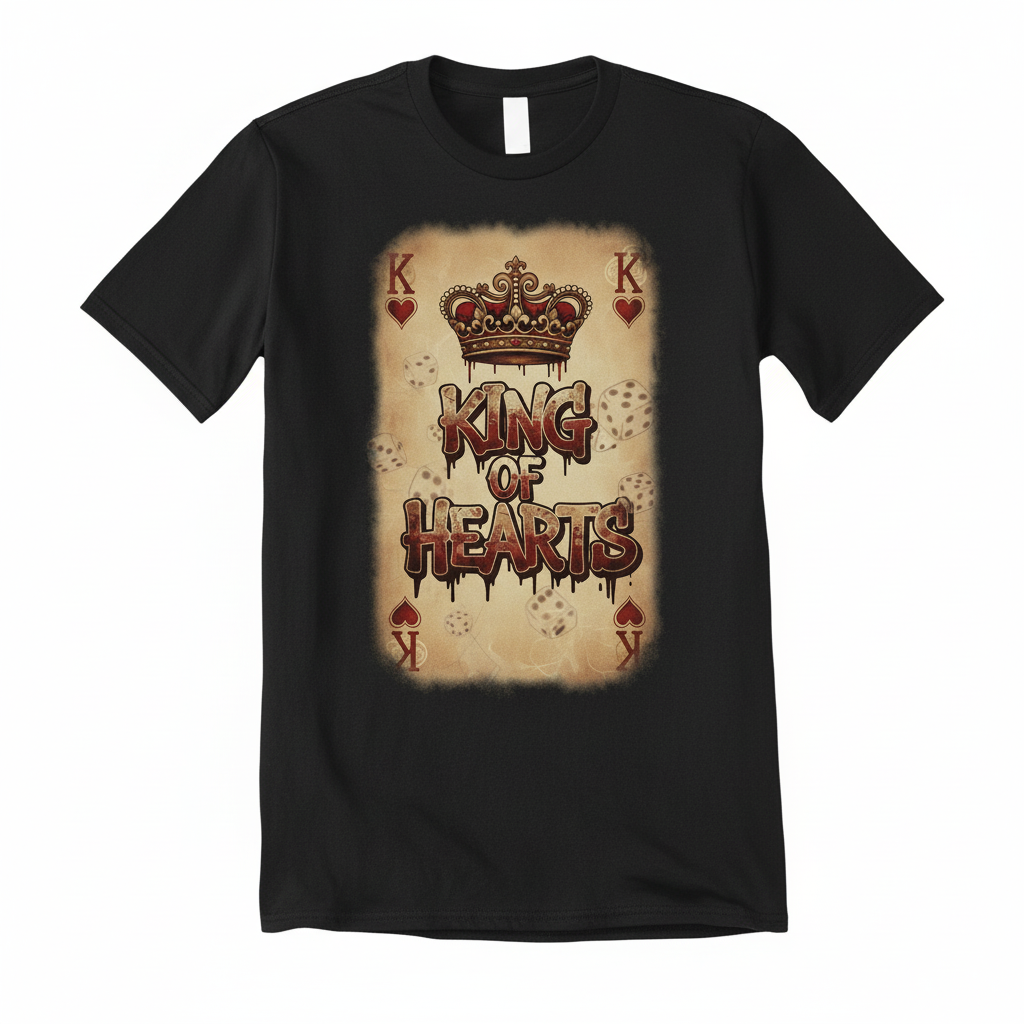 King of Hearts Black T-Shirt