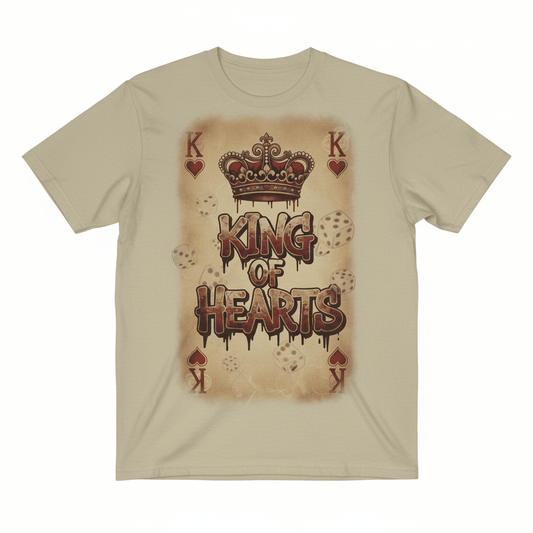King of Hearts T-Shirt - Vintage Valentine's Playing Card Design - TaggEt Dezignz