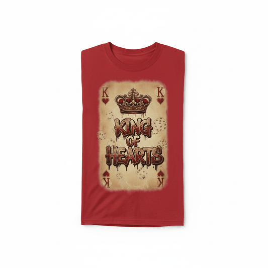 King of Hearts T-Shirt - Vintage Valentine's Playing Card Design - TaggEt Dezignz