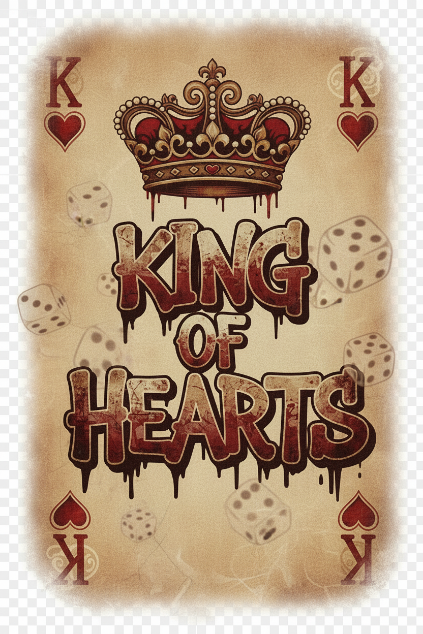 King of Hearts with Faded Dice