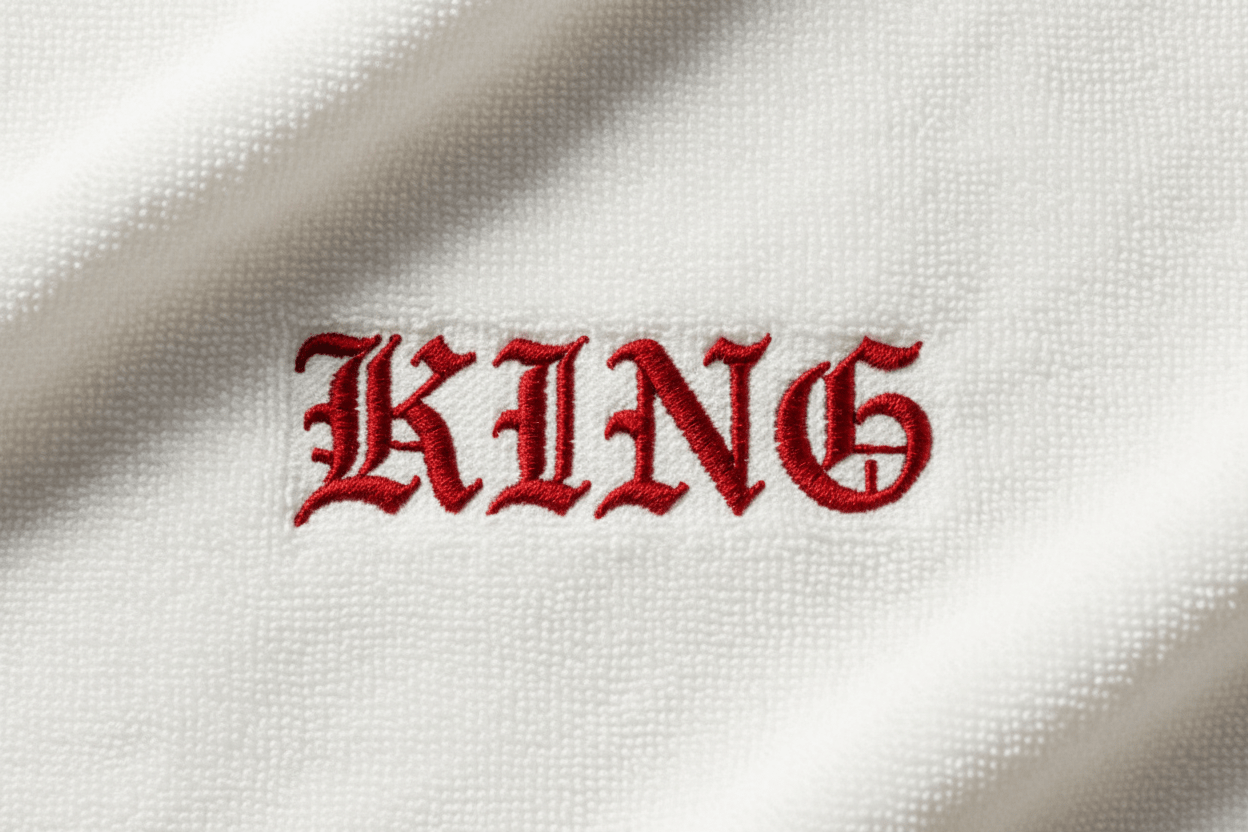 King Spa Bundle – White Towels / Red Embroidery - TaggEt Dezignz