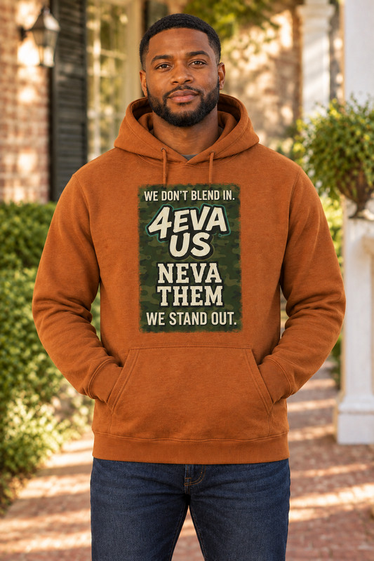 Man modeling caramel hoodie in a regular unisex fit