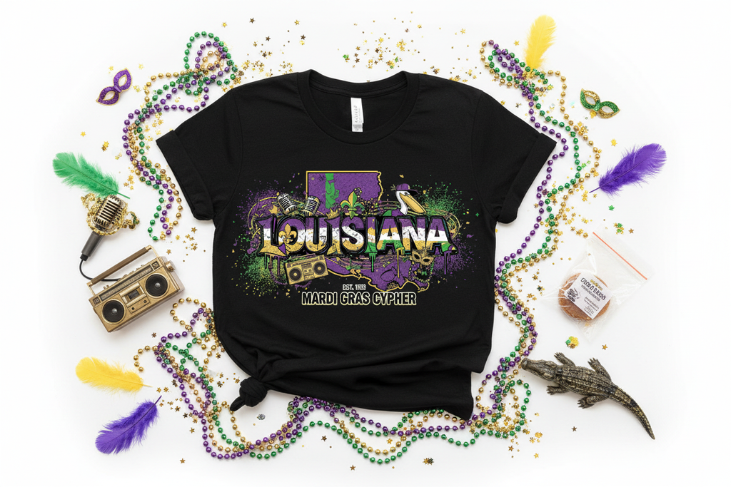 Mardi Gras Cypher T-Shirt Lifestyle
