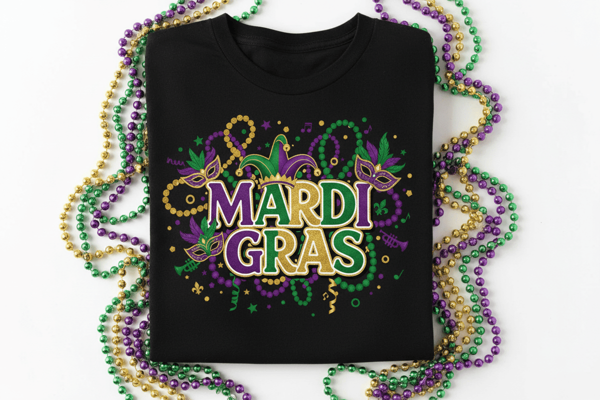 Mardi Gras Party T-Shirt - Purple Green Gold Celebration - TaggEt Dezignz