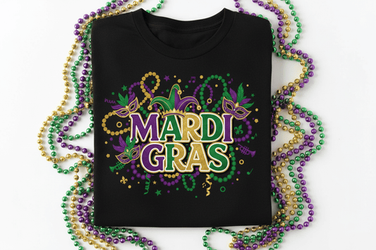 Mardi Gras Party T-Shirt - Purple Green Gold Celebration - TaggEt Dezignz