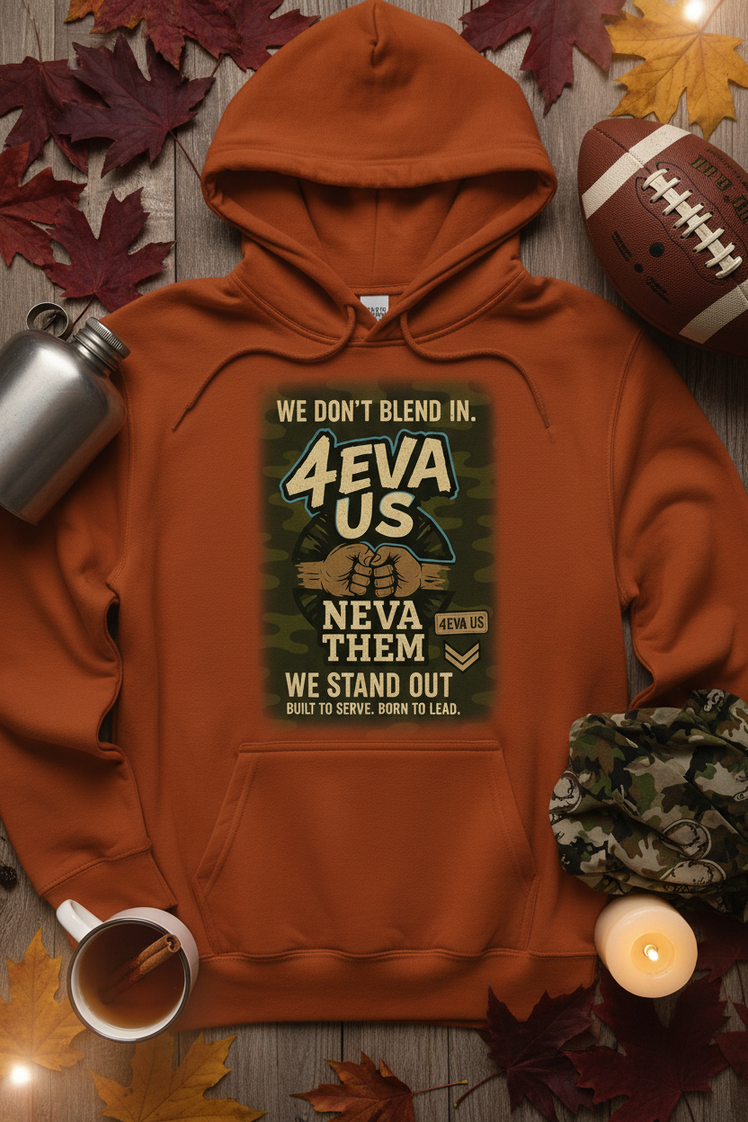 Military Design Burnt Orange Hoodie - Perfect Balance