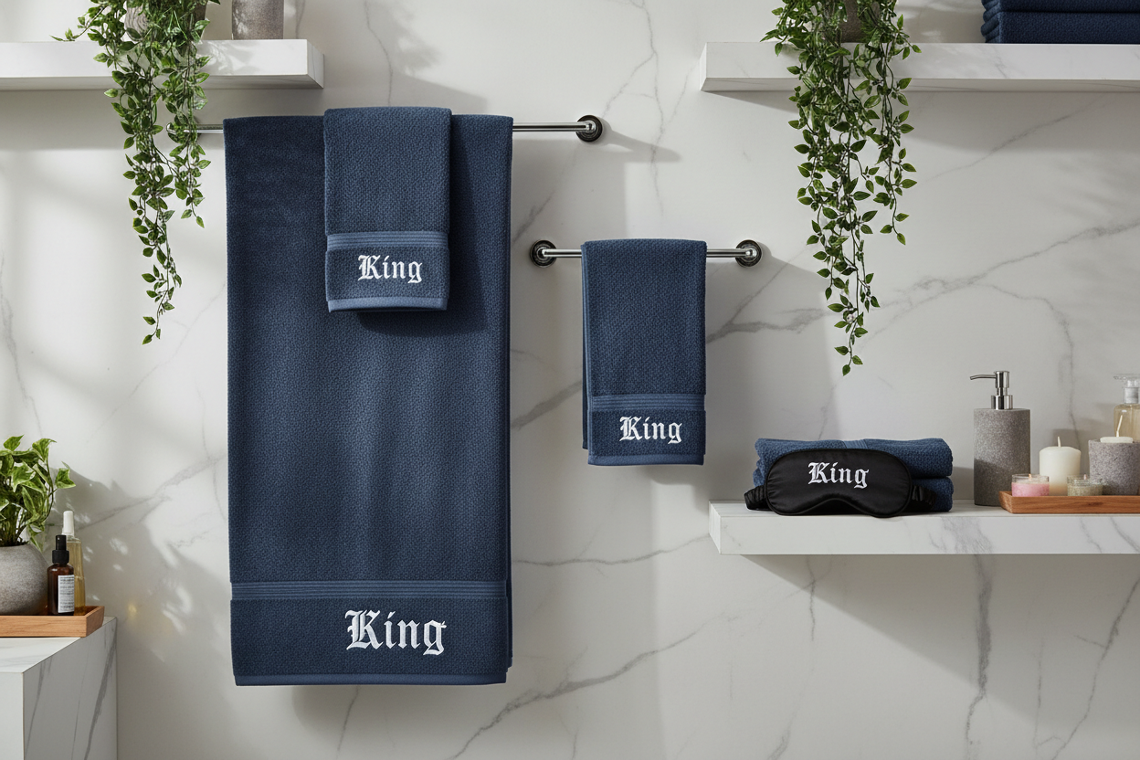 Navy / White - Old English