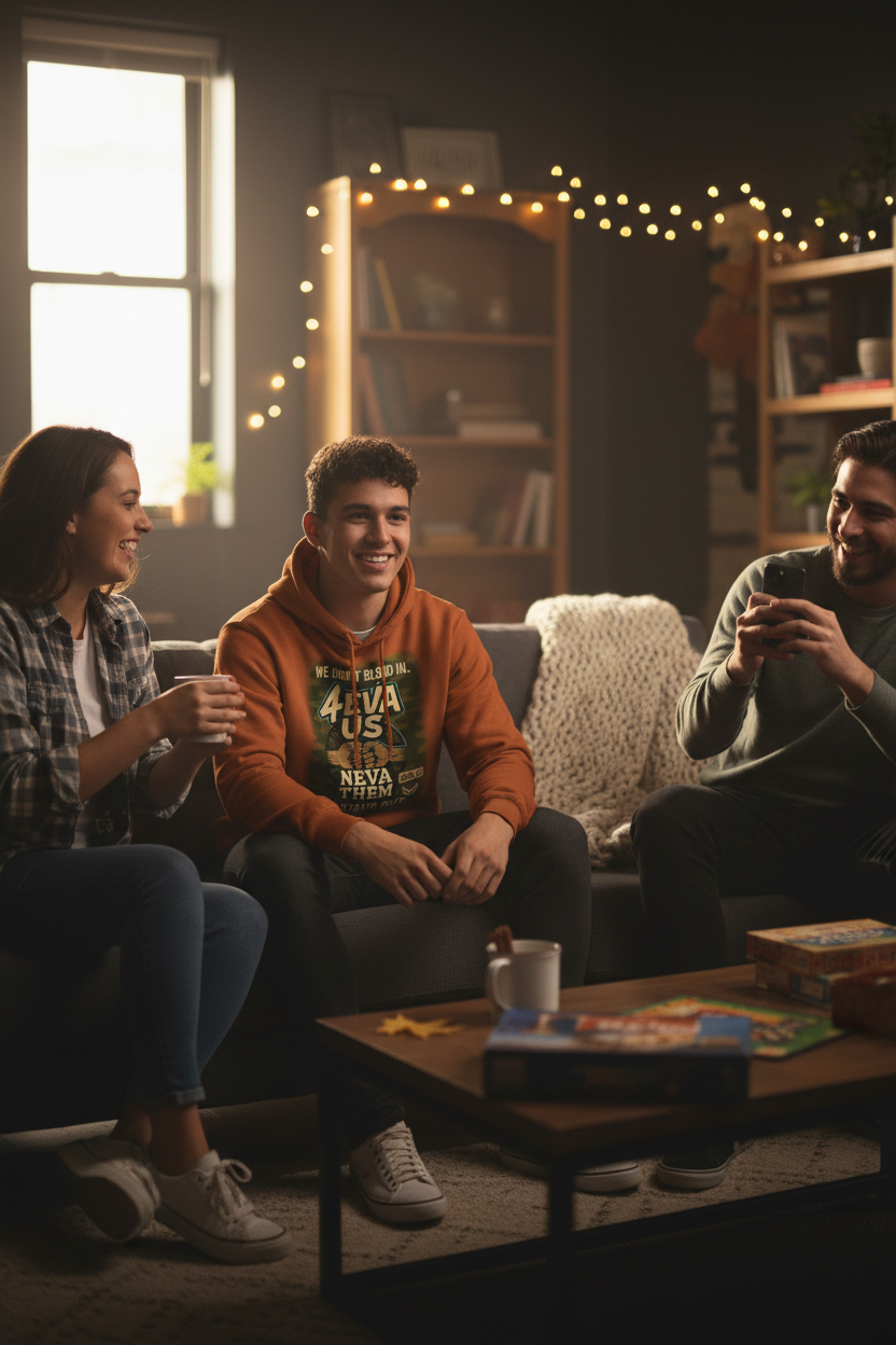 Person wearing 4eva Us Neva Them Cozy Loyalty Hoodie