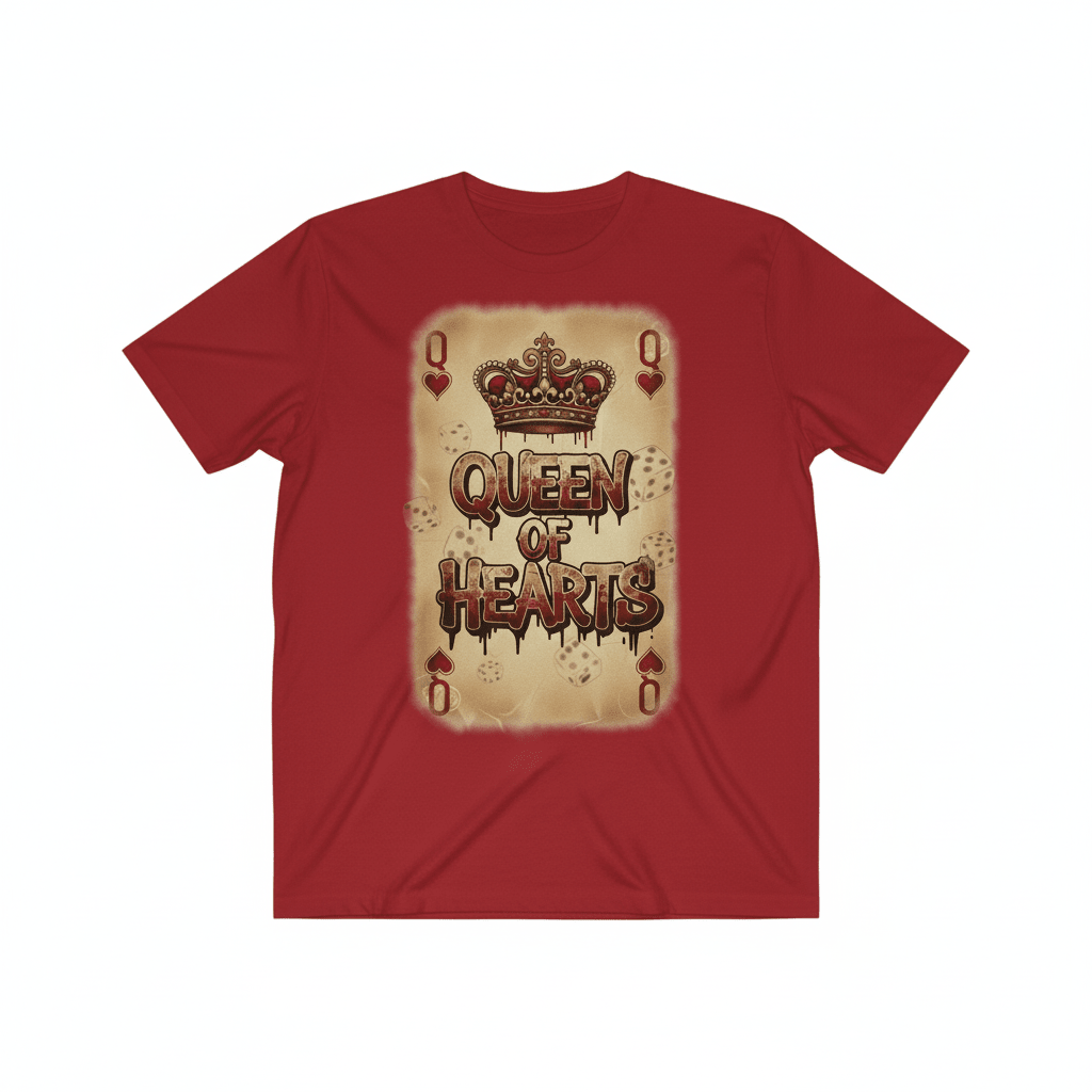 Queen of Hearts T-Shirt - Vintage Valentine's Playing Card Design - TaggEt Dezignz
